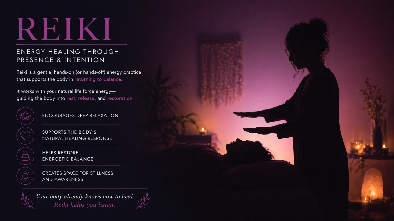 Reiki is gentle energy healing visual
