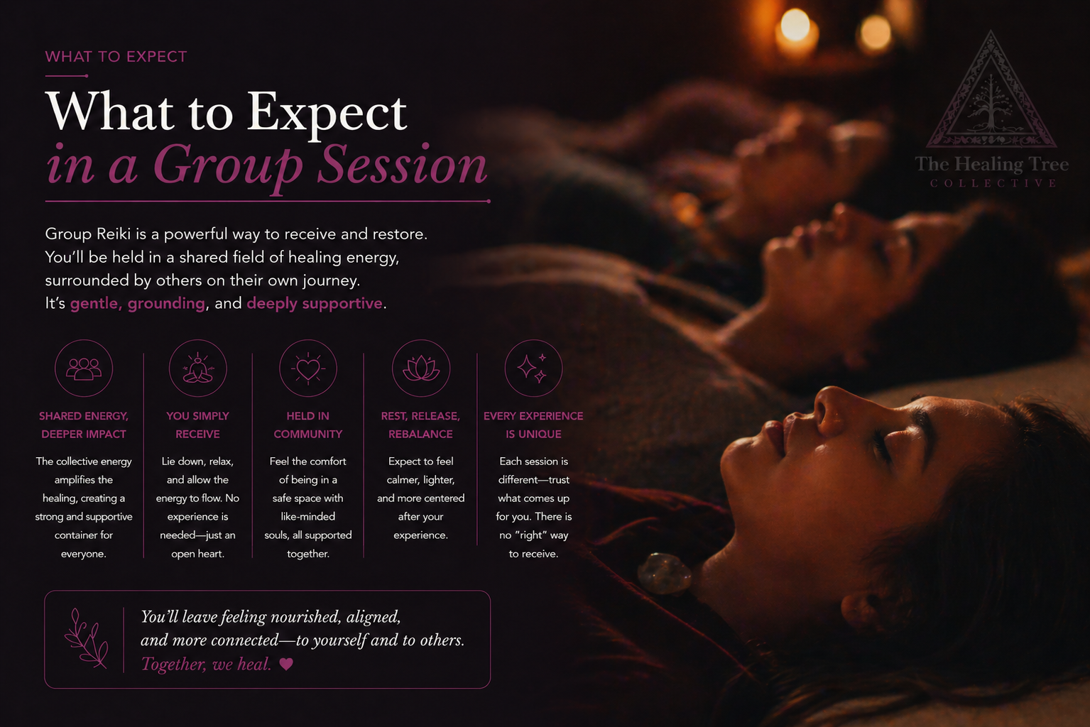 What happens during a Reiki session at The Healing Tree Collective