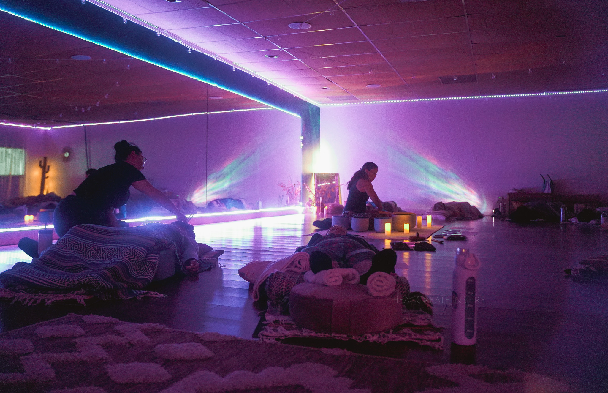 employee wellness workshop with breathwork meditation or sound healing